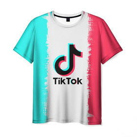 Мужская футболка 3D с принтом TIKTOK , 100% полиэфир | прямой крой, круглый вырез горловины, длина до линии бедер | tik | tik tok | tiktok | tok | тик | тик ток | тикток | ток