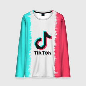 Мужской лонгслив 3D с принтом TIKTOK , 100% полиэстер | длинные рукава, круглый вырез горловины, полуприлегающий силуэт | Тематика изображения на принте: tik | tik tok | tiktok | tok | тик | тик ток | тикток | ток