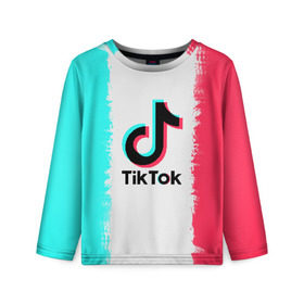 Детский лонгслив 3D с принтом TIKTOK , 100% полиэстер | длинные рукава, круглый вырез горловины, полуприлегающий силуэт
 | tik | tik tok | tiktok | tok | тик | тик ток | тикток | ток