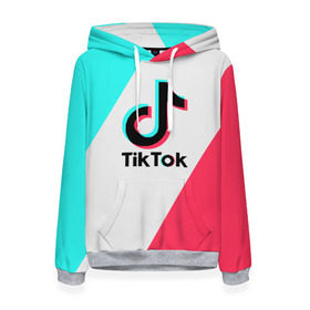 Женская толстовка 3D с принтом TIKTOK , 100% полиэстер  | двухслойный капюшон со шнурком для регулировки, мягкие манжеты на рукавах и по низу толстовки, спереди карман-кенгуру с мягким внутренним слоем. | tik | tik tok | tiktok | tok | тик | тик ток | тикток | ток