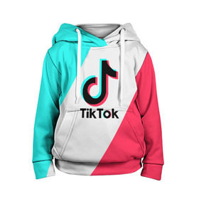 Детская толстовка 3D с принтом TIKTOK , 100% полиэстер | двухслойный капюшон со шнурком для регулировки, мягкие манжеты на рукавах и по низу толстовки, спереди карман-кенгуру с мягким внутренним слоем | tik | tik tok | tiktok | tok | тик | тик ток | тикток | ток