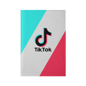 Обложка для паспорта матовая кожа с принтом TIKTOK , натуральная матовая кожа | размер 19,3 х 13,7 см; прозрачные пластиковые крепления | Тематика изображения на принте: tik | tik tok | tiktok | tok | тик | тик ток | тикток | ток