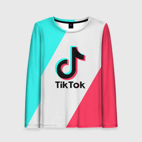 Женский лонгслив 3D с принтом TIKTOK , 100% полиэстер | длинные рукава, круглый вырез горловины, полуприлегающий силуэт | tik | tik tok | tiktok | tok | тик | тик ток | тикток | ток