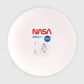Тарелка с принтом Nasa Apollo 11 (двухсторонняя) , фарфор | диаметр - 210 мм
диаметр для нанесения принта - 120 мм | Тематика изображения на принте: apollo 11 | apolo 11 | apolon 11 | аполлон 11 | аполон 11 | наса | насса