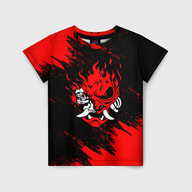 Детская футболка 3D с принтом CYBERPUNK 2077 SAMURAI , 100% гипоаллергенный полиэфир | прямой крой, круглый вырез горловины, длина до линии бедер, чуть спущенное плечо, ткань немного тянется | cd project red | cyberpunk 2077 | keanu reeves | samurai | киану ривз | киберпанк 2077 | самураи