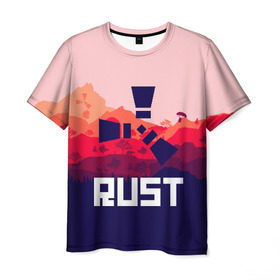 Мужская футболка 3D с принтом RUST , 100% полиэфир | прямой крой, круглый вырез горловины, длина до линии бедер | magic rust | rust | rust 2019 | раст | раст 2019. | раст легаси