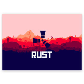 Поздравительная открытка с принтом RUST , 100% бумага | плотность бумаги 280 г/м2, матовая, на обратной стороне линовка и место для марки
 | magic rust | rust | rust 2019 | раст | раст 2019. | раст легаси