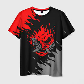 Мужская футболка 3D с принтом CYBERPUNK 2077 SAMURAI , 100% полиэфир | прямой крой, круглый вырез горловины, длина до линии бедер | Тематика изображения на принте: cd project red | cyberpunk 2077 | keanu reeves | samurai | киану ривз | киберпанк 2077 | самураи