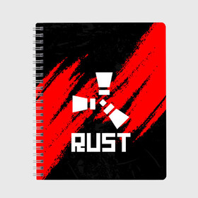 Тетрадь с принтом RUST , 100% бумага | 48 листов, плотность листов — 60 г/м2, плотность картонной обложки — 250 г/м2. Листы скреплены сбоку удобной пружинной спиралью. Уголки страниц и обложки скругленные. Цвет линий — светло-серый
 | magic rust | rust | rust 2019 | раст | раст 2019. | раст легаси