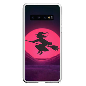 Чехол для Samsung Galaxy S10 с принтом The Witch(Happy Halloween) , Силикон | Область печати: задняя сторона чехла, без боковых панелей | Тематика изображения на принте: halloween | halloweenparty | witch | в подарок | ведьма | ведьмочка | вечеринка | детский дизайн | детский рисунок | для подарка | закат солнца | мягкие цвета | пати | хэллоуин