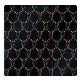 Магнитный плакат 3Х3 с принтом Billie Eilish (Glitch). , Полимерный материал с магнитным слоем | 9 деталей размером 9*9 см | bili | billie eilish | били | билли айлиш | музыка