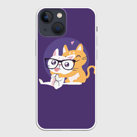Чехол для iPhone 13 mini с принтом Котики ,  |  | cat | kittens | kitty | nerd | кот | котики | коты | кошка | кошки