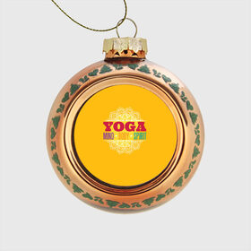 Стеклянный ёлочный шар с принтом Йога , Стекло | Диаметр: 80 мм | Тематика изображения на принте: fitness | yoga | йога | медитация | фитнес
