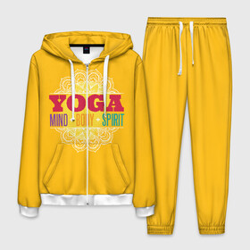 Мужской костюм 3D с принтом Йога , 100% полиэстер | Манжеты и пояс оформлены тканевой резинкой, двухслойный капюшон со шнурком для регулировки, карманы спереди | Тематика изображения на принте: fitness | yoga | йога | медитация | фитнес