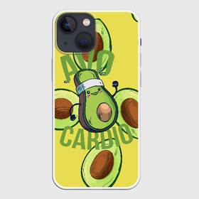 Чехол для iPhone 13 mini с принтом Аво Кардио ,  |  | avocado | cardio | fit | fitness | авокадо | авокардио | бег | кардио | спорт | спортсмен | фитнес