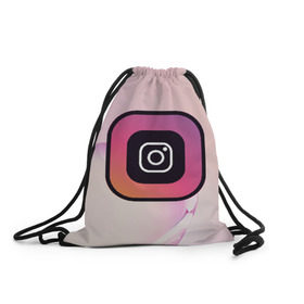 Рюкзак-мешок 3D с принтом Instagram(редактируемое лого) , 100% полиэстер | плотность ткани — 200 г/м2, размер — 35 х 45 см; лямки — толстые шнурки, застежка на шнуровке, без карманов и подкладки | Тематика изображения на принте: 