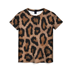 Женская футболка 3D с принтом Леопардовая расцветка , 100% полиэфир ( синтетическое хлопкоподобное полотно) | прямой крой, круглый вырез горловины, длина до линии бедер | леопард | леопардовая | леопардовые | леопардовый | леопарды | пятнистые | пятнистый | пятнистым | расцветка
