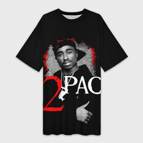 Платье-футболка 3D с принтом 2pac ,  |  | 2pac | changes | nigga | oldschool | pac | rap | нигга | олдскулл | пак | рэп | тупак