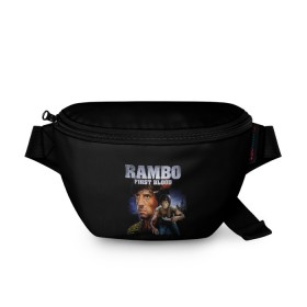 Поясная сумка 3D с принтом Rambo: First Blood , 100% полиэстер | плотная ткань, ремень с регулируемой длиной, внутри несколько карманов для мелочей, основное отделение и карман с обратной стороны сумки застегиваются на молнию | action | army | blood | first | john | last | rambo | stallone | states | sylvester | united | usa | армия | боевик | джон | кровь | первая | последняя | рэмбо | сильвестр | сталлоне | сша