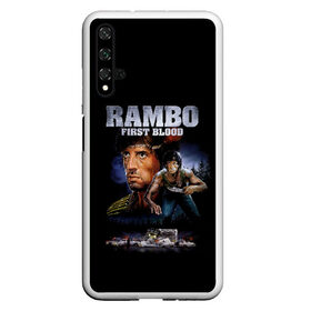 Чехол для Honor 20 с принтом Rambo First Blood , Силикон | Область печати: задняя сторона чехла, без боковых панелей | Тематика изображения на принте: action | army | blood | first | john | last | rambo | stallone | states | sylvester | united | usa | армия | боевик | джон | кровь | первая | последняя | рэмбо | сильвестр | сталлоне | сша