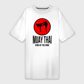 Платье-футболка хлопок с принтом Muay thai (двухсторонняя) ,  |  | boxer | boxing | fight | fighting | king of the ring | muay thai | боксер | король ринга | муай тай | тайский бокс