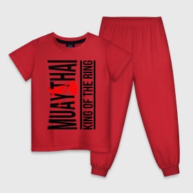 Детская пижама хлопок с принтом Muay Thai (двухсторонняя) , 100% хлопок |  брюки и футболка прямого кроя, без карманов, на брюках мягкая резинка на поясе и по низу штанин
 | 