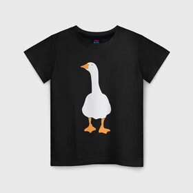 Детская футболка хлопок с принтом ЗЛОЙ ГУСЬ! , 100% хлопок | круглый вырез горловины, полуприлегающий силуэт, длина до линии бедер | Тематика изображения на принте: goose | untitled goose | гусь | злой гусь