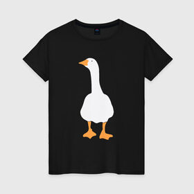Женская футболка хлопок с принтом ЗЛОЙ ГУСЬ! , 100% хлопок | прямой крой, круглый вырез горловины, длина до линии бедер, слегка спущенное плечо | goose | untitled goose | гусь | злой гусь