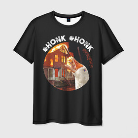 Мужская футболка 3D с принтом Honk Honk I am Goose , 100% полиэфир | прямой крой, круглый вырез горловины, длина до линии бедер | Тематика изображения на принте: angry goose | goose | honk | гусь | злой гусь | хонк