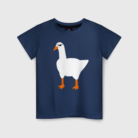 Детская футболка хлопок с принтом КРУТОЙ ГУСЬ , 100% хлопок | круглый вырез горловины, полуприлегающий силуэт, длина до линии бедер | meme | untitled goose game | злой гусь | мем | птица