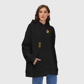 Худи SuperOversize хлопок с принтом BAD DRIP , 70% хлопок, 30% полиэстер, мягкий начес внутри | карман-кенгуру, эластичная резинка на манжетах и по нижней кромке, двухслойный капюшон
 | bad | baddrip | cloud | coil | drip | smoke | vape | wape | бак | вейп | вейпер | дрипка | дым | койл | культура | мод | облако | пар | хипстер