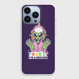 Чехол для iPhone 13 Pro с принтом Пришелец Единорог ,  |  | Тематика изображения на принте: alien | halloween | space | ufo | unicorn | единорог | инопланетяне | инопланетянин | нло | пришелец