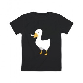 Детская футболка хлопок с принтом untitled goose , 100% хлопок | круглый вырез горловины, полуприлегающий силуэт, длина до линии бедер | game | goose | untitled | videogame | видеоигры | гусь | игры | мем