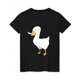Женская футболка хлопок с принтом untitled goose , 100% хлопок | прямой крой, круглый вырез горловины, длина до линии бедер, слегка спущенное плечо | game | goose | untitled | videogame | видеоигры | гусь | игры | мем