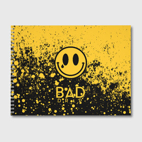 Альбом для рисования с принтом BAD DRIP , 100% бумага
 | матовая бумага, плотность 200 мг. | bad | baddrip | cloud | coil | drip | smoke | vape | wape | бак | вейп | вейпер | дрипка | дым | койл | культура | мод | облако | пар | хипстер