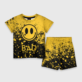 Детский костюм с шортами 3D с принтом BAD DRIP ,  |  | bad | baddrip | cloud | coil | drip | smoke | vape | wape | бак | вейп | вейпер | дрипка | дым | койл | культура | мод | облако | пар | хипстер
