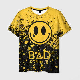 Мужская футболка 3D с принтом BAD DRIP , 100% полиэфир | прямой крой, круглый вырез горловины, длина до линии бедер | bad | baddrip | cloud | coil | drip | smoke | vape | wape | бак | вейп | вейпер | дрипка | дым | койл | культура | мод | облако | пар | хипстер