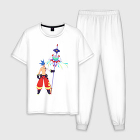 Мужская пижама хлопок с принтом Promare Galo , 100% хлопок | брюки и футболка прямого кроя, без карманов, на брюках мягкая резинка на поясе и по низу штанин
 | anime | galo | promare | аниме | гало | промар