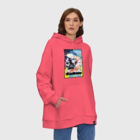 Худи SuperOversize хлопок с принтом Promare , 70% хлопок, 30% полиэстер, мягкий начес внутри | карман-кенгуру, эластичная резинка на манжетах и по нижней кромке, двухслойный капюшон
 | anime | promare | аниме | промар