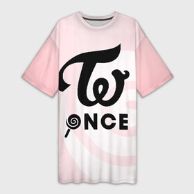 Платье-футболка 3D с принтом TWICE ONCE ,  |  | Тематика изображения на принте: chaeyoung | dahyun | jeongyeon | jihyo | k pop | kpop | mina | momo | nayeon | once | sana | twice | tzuyu | what is love | yes or yes | к поп | корея | музыка | твайс
