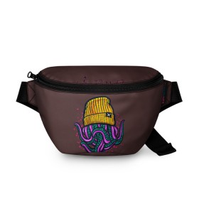 Поясная сумка 3D с принтом Octopus(Lil Peep, GBC) , 100% полиэстер | плотная ткань, ремень с регулируемой длиной, внутри несколько карманов для мелочей, основное отделение и карман с обратной стороны сумки застегиваются на молнию | gbc | lil | peep | rap | rock | бордовый | желтый | зеленый | исполнитель | картинка | надпись на спине | осьминог | редактируемый дизайн | рок | рэп | рэпер | сочный цвет | фиолетовый