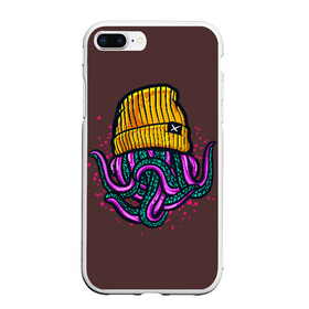 Чехол для iPhone 7Plus/8 Plus матовый с принтом Octopus(Lil Peep GBC) , Силикон | Область печати: задняя сторона чехла, без боковых панелей | gbc | lil | peep | rap | rock | бордовый | желтый | зеленый | исполнитель | картинка | надпись на спине | осьминог | редактируемый дизайн | рок | рэп | рэпер | сочный цвет | фиолетовый