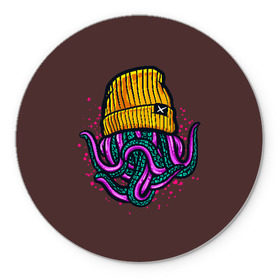 Коврик для мышки круглый с принтом Octopus(Lil Peep, GBC) , резина и полиэстер | круглая форма, изображение наносится на всю лицевую часть | Тематика изображения на принте: gbc | lil | peep | rap | rock | бордовый | желтый | зеленый | исполнитель | картинка | надпись на спине | осьминог | редактируемый дизайн | рок | рэп | рэпер | сочный цвет | фиолетовый