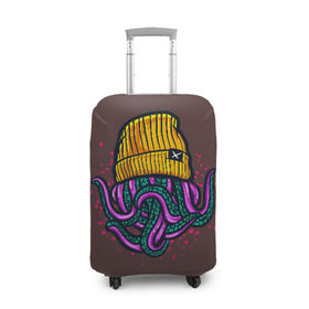 Чехол для чемодана 3D с принтом Octopus(Lil Peep, GBC) , 86% полиэфир, 14% спандекс | двустороннее нанесение принта, прорези для ручек и колес | gbc | lil | peep | rap | rock | бордовый | желтый | зеленый | исполнитель | картинка | надпись на спине | осьминог | редактируемый дизайн | рок | рэп | рэпер | сочный цвет | фиолетовый