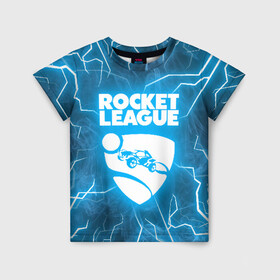 Детская футболка 3D с принтом ROCKET LEAGUE , 100% гипоаллергенный полиэфир | прямой крой, круглый вырез горловины, длина до линии бедер, чуть спущенное плечо, ткань немного тянется | racing. | rocket league | rocket league garage | rocket trade | гонки | рокет лига