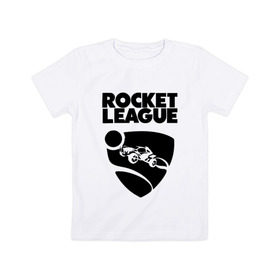 Детская футболка хлопок с принтом ROCKET LEAGUE , 100% хлопок | круглый вырез горловины, полуприлегающий силуэт, длина до линии бедер | Тематика изображения на принте: racing. | rocket league | rocket league garage | rocket trade | гонки | рокет лига
