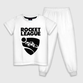 Детская пижама хлопок с принтом ROCKET LEAGUE , 100% хлопок |  брюки и футболка прямого кроя, без карманов, на брюках мягкая резинка на поясе и по низу штанин
 | racing. | rocket league | rocket league garage | rocket trade | гонки | рокет лига