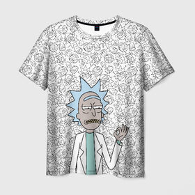 Мужская футболка 3D с принтом Rick Sanchez ok , 100% полиэфир | прямой крой, круглый вырез горловины, длина до линии бедер | morty | rick | rick and morty | smith family | summer | t shirt | vdosadir | рик и морти