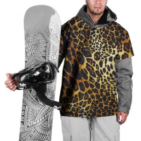 Накидка на куртку 3D с принтом Леопард , 100% полиэстер |  | кошка | лео | леопард | мех | хищник