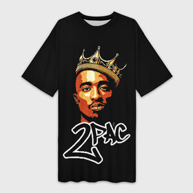 Платье-футболка 3D с принтом 2pac ,  |  | 2pac | nigga | oldschool | pac | rap | нигга | олдскулл | пак | рэп | тупак